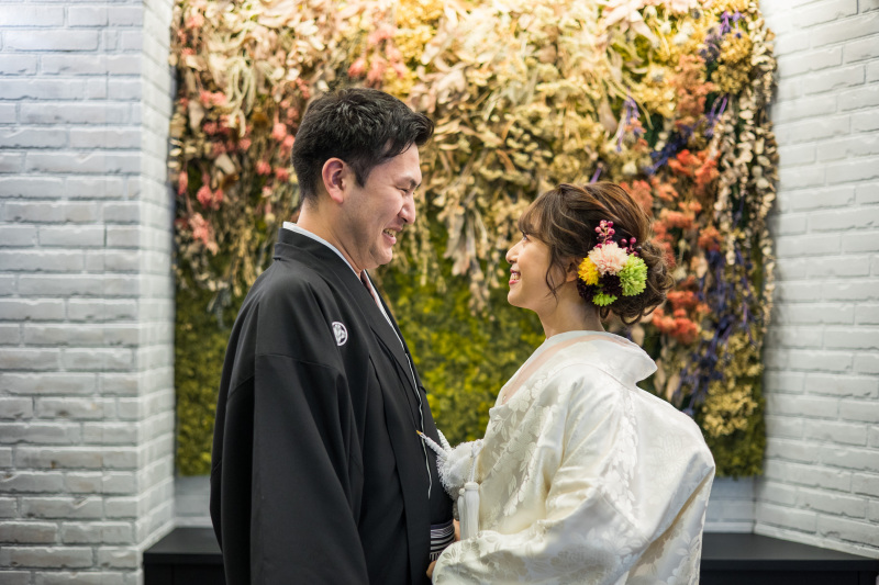 ドライフラワーのフォトブースに