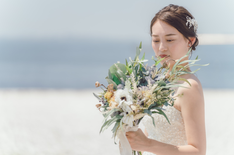 ビーチにピッタリのブーケ