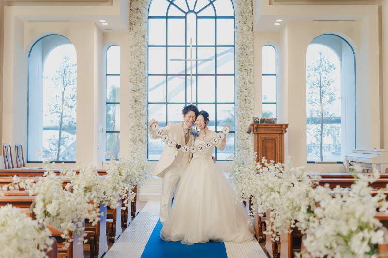 チャペルでガーランド！