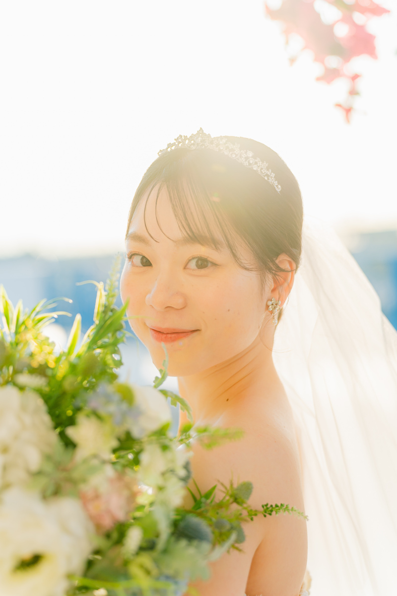 テラスで撮影