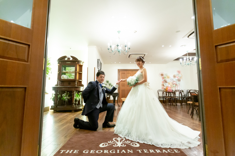 高級感あふれるテラスにて