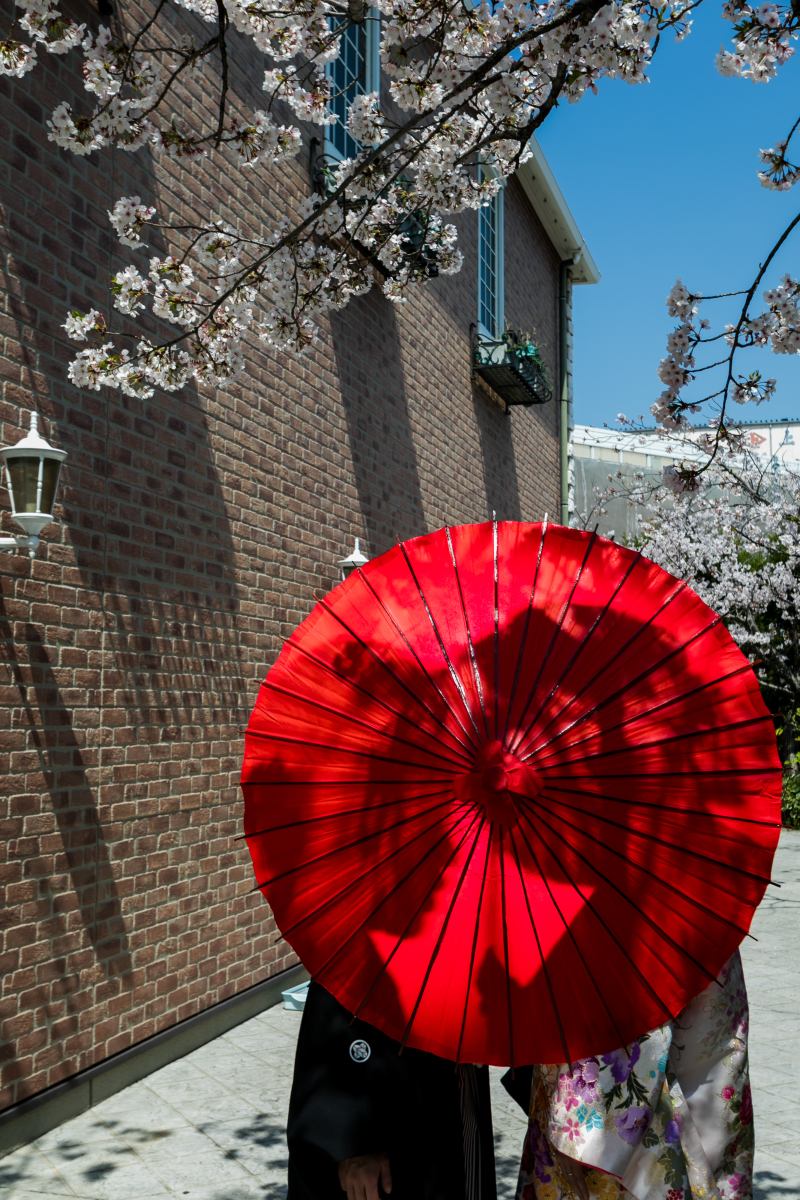 番傘を使用して