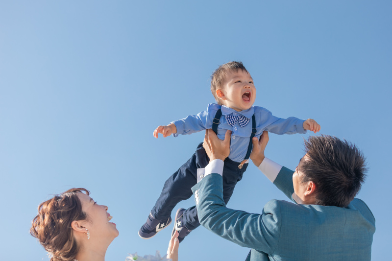 お子様と一緒にファミリーフォト