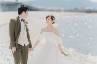 DRESS AND STYLESりんくう店_【洋装】海・公園・サンセット_ロケーションにもドレスにもこだわる