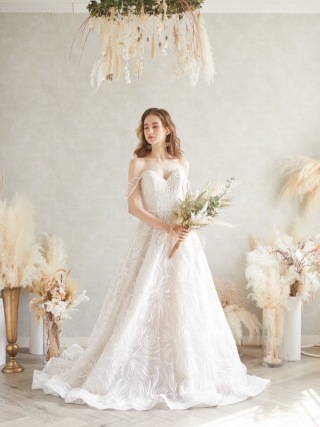 050178インポートグリッﾀｰﾆｭｱﾝｽｶﾗｰオフショルダ