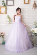 001769 ラベンダーウエストビーズカラードレス