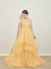 drerichiオリジナル　オレンジイエローフリルドレス