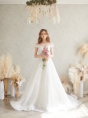 050247インポートショートスリーブレースAラインドレス