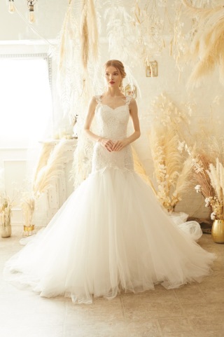 ガリアラハブ風ロングトレーンドレス7号〜9号