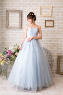 001683　ライトブルー全レース柄アンクル丈ベアドレス