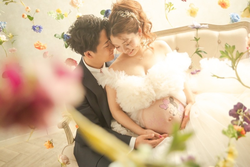 お花に囲まれて