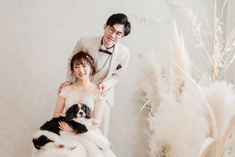 ワンちゃんと一緒に♡スタジオウェディングフォト♡