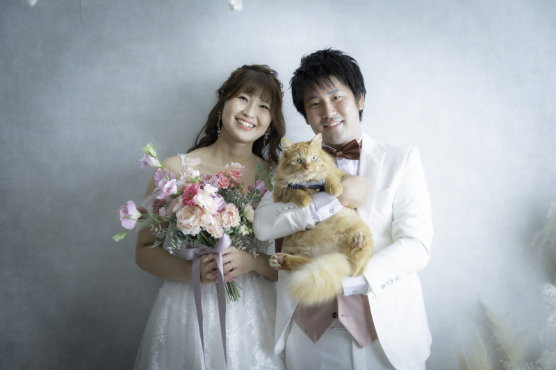 猫ちゃんと一緒に♡スタジオウェディング