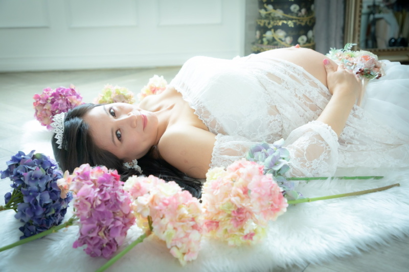 お花に囲まれて