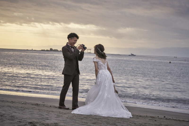 旦那様の一眼レフで奥様を撮影