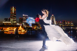 大さん橋ナイトフォト＆スタジオウェディング撮影♡