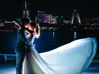 みなとみらいを一望しながらロケーションフォト