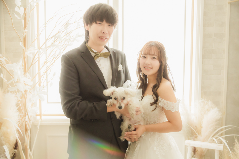 お揃いシューズがかわいい❤︎ペットと一緒にウェディングフォト