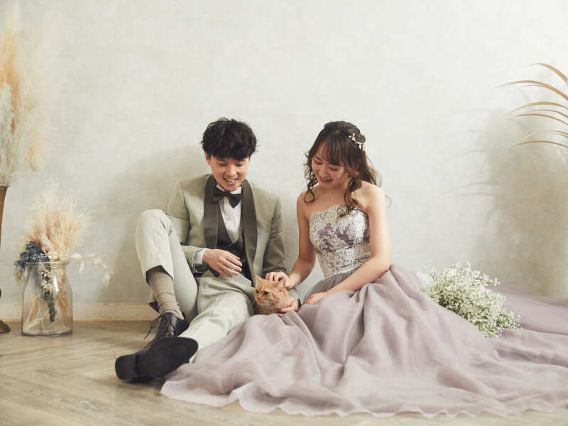 猫ちゃんと一緒に❤︎スタジオウェディングフォト