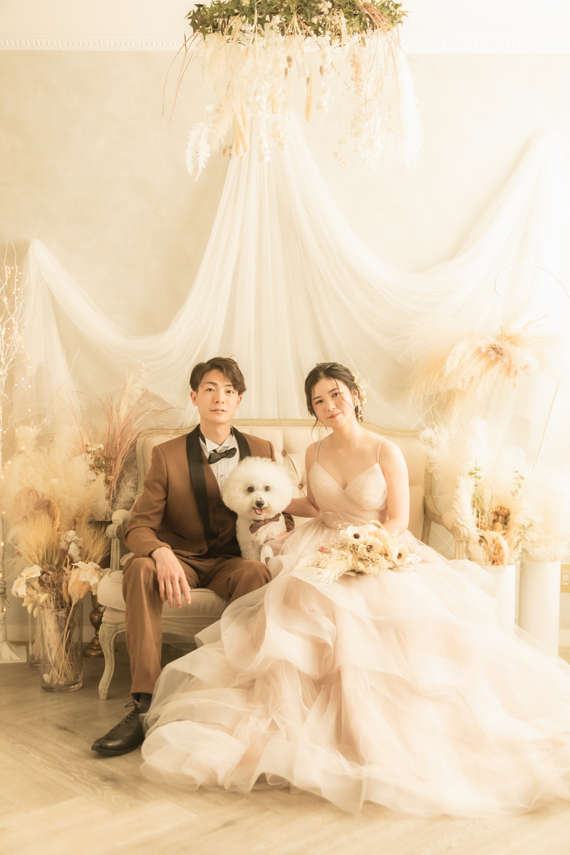 ワンちゃんと一緒にウェディングフォト！