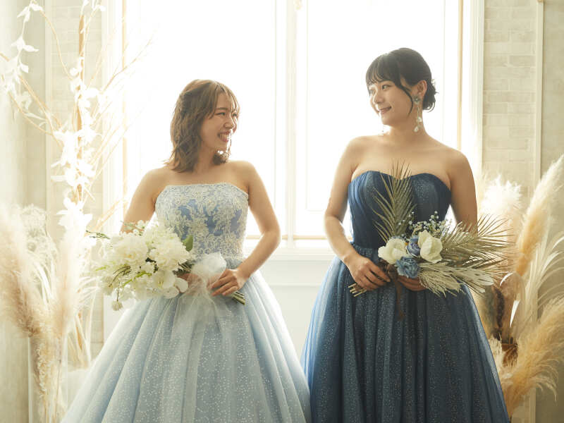 ブルードレスでガールズフォト