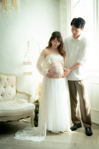 ペイント付きスタジオマタニティフォト♡