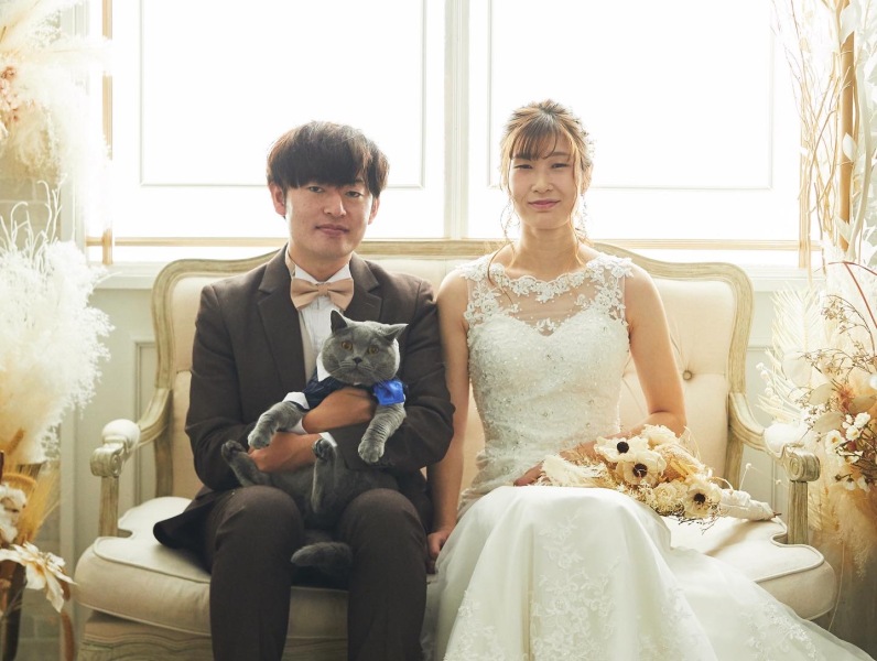 猫ちゃんと一緒に♡スタジオウェディング