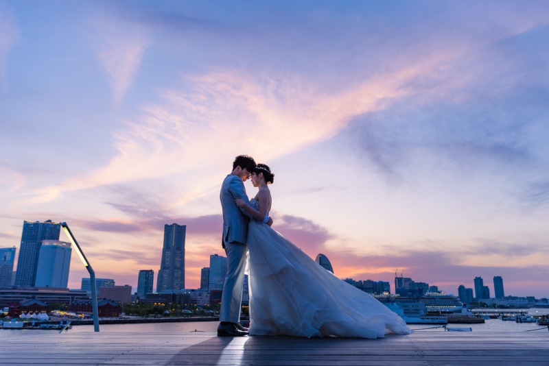 《大さん橋トワイライトプラン》夕日からナイトまでの時間延長プラン ドレス・タキシード1着 衣装グレードアップなし!