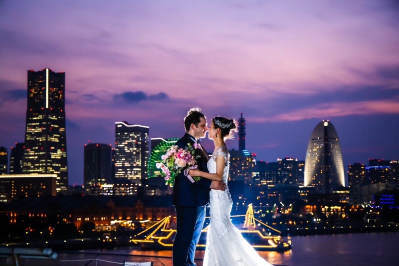 《大さん橋トワイライトプラン》夕日からナイトまでの時間延長プラン ドレス・タキシード1着 衣装グレードアップなし!