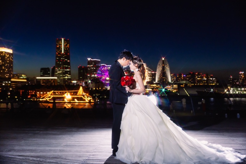 《大さん橋ナイトプラン》ドレス・タキシード・美容・申請・移動も込み!衣装はグレードアップなしの選び放題プラン!