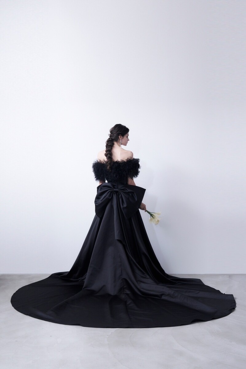 Black dress 2way off-sholder