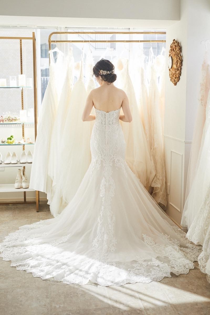 総レースニュアンスカラーマーメイドドレス　US6