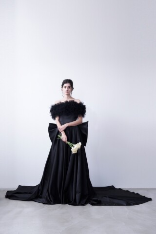 Black dress 2way off-sholder