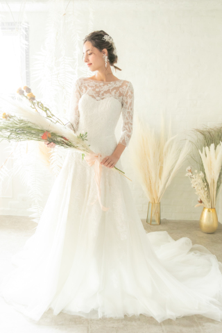 【青山店】ロングスリーブスレンダードレス