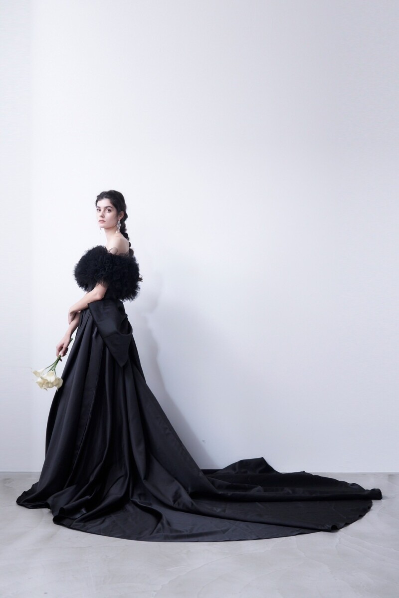 Black dress 2way off-sholder