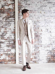 ピンクベージュ　パイピング