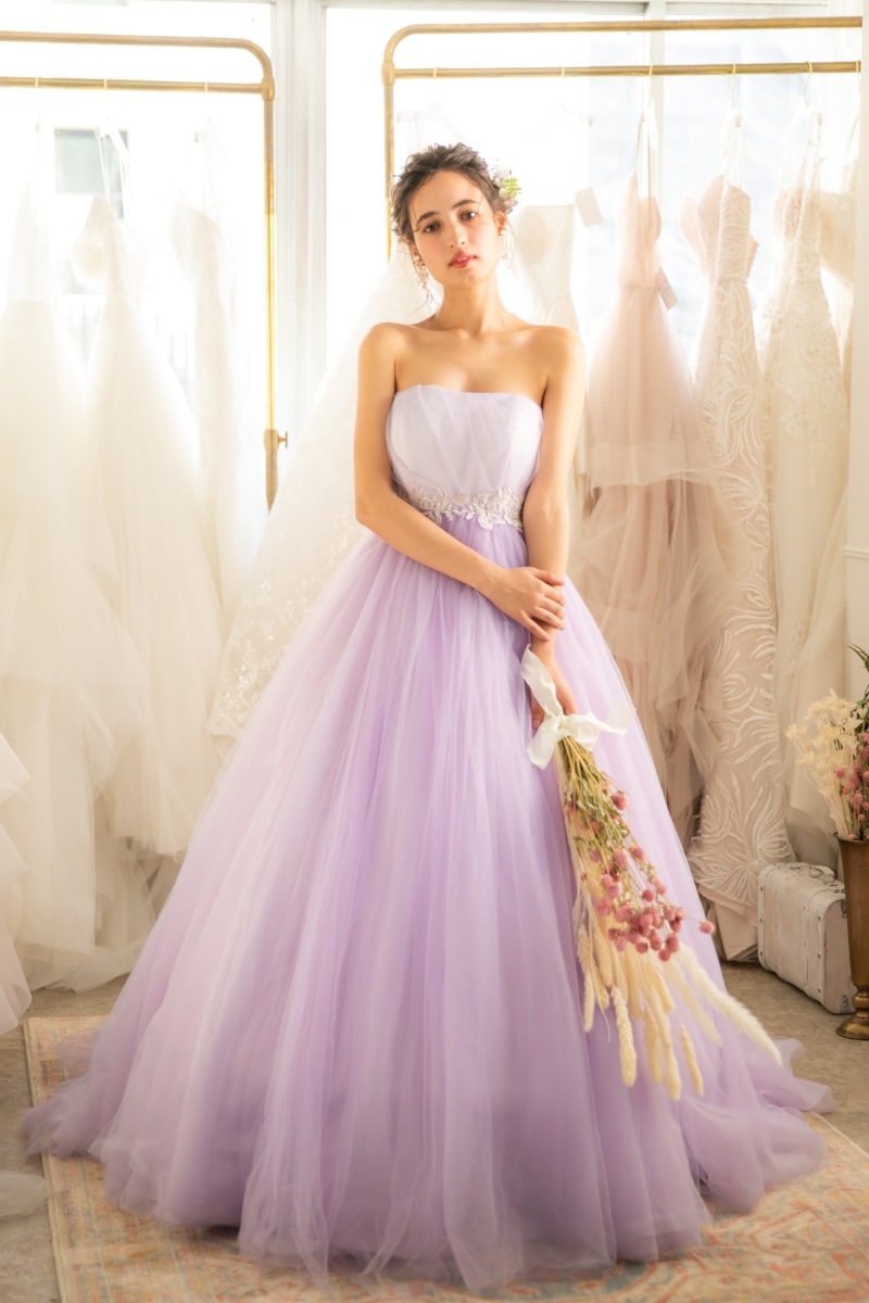 ラベンダーカラーaラインドレス 衣装 ドレス ドレリッチコレクション 東京都でフォトウェディング探すならphotorait