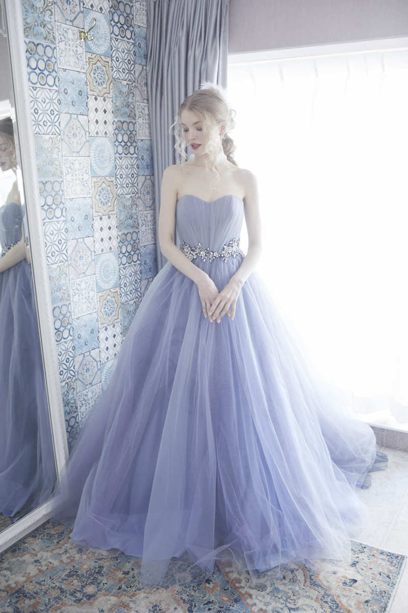 表参道店・グレーグラデーションAラインインポートドレス13