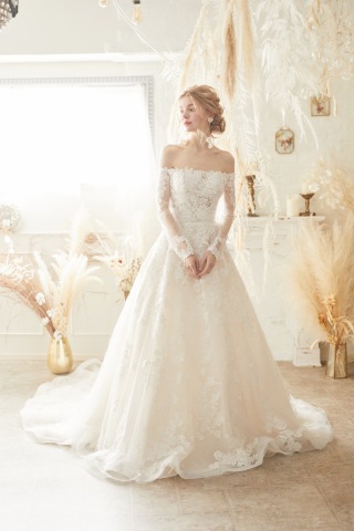 オフショルロングスリーブドレス ao-wdrs-50706