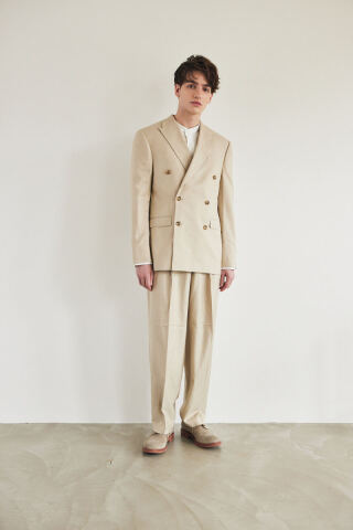 ダブルボタン　オーバーサイズタキシード　ベージュ　M