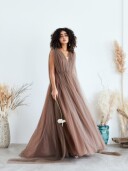 ブラウン チュールドレス