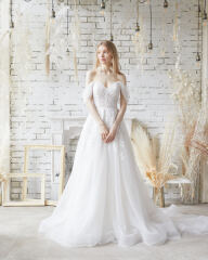 チュールオフショルAライン　ao-wdrs-050398