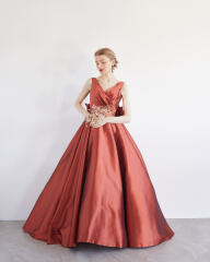 テラコッタ2way光沢ドレス