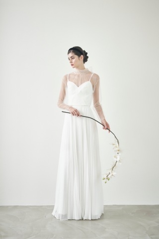 シースルーチュールバックリボントップス　セパレート