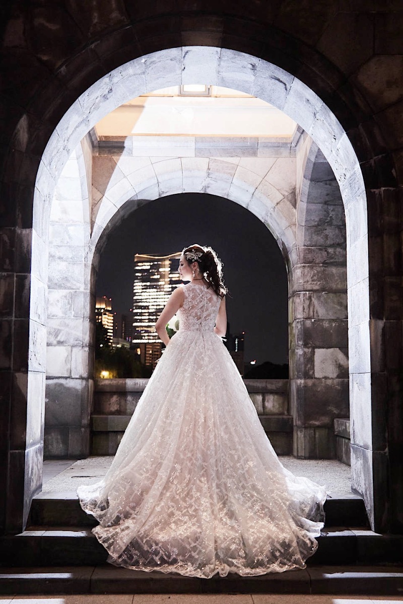 キラキラグリッター格子柄ドレス