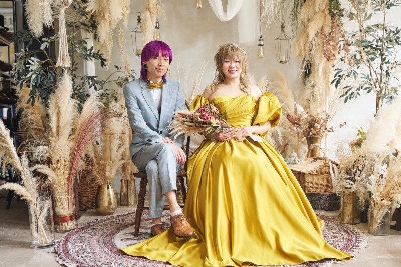 スタジオ ペットと2着ウエディングフォト