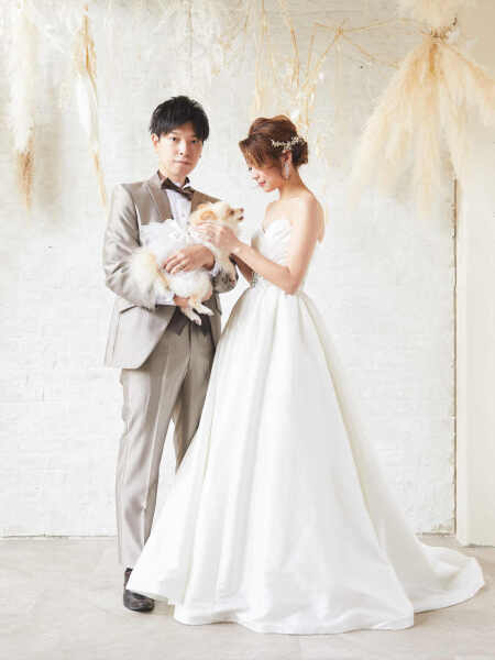 ワンチャンと一緒にウェディングフォト