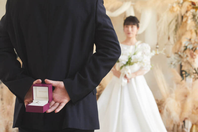 スタジオ撮影・ワンチャンと一緒にウェディングフォト