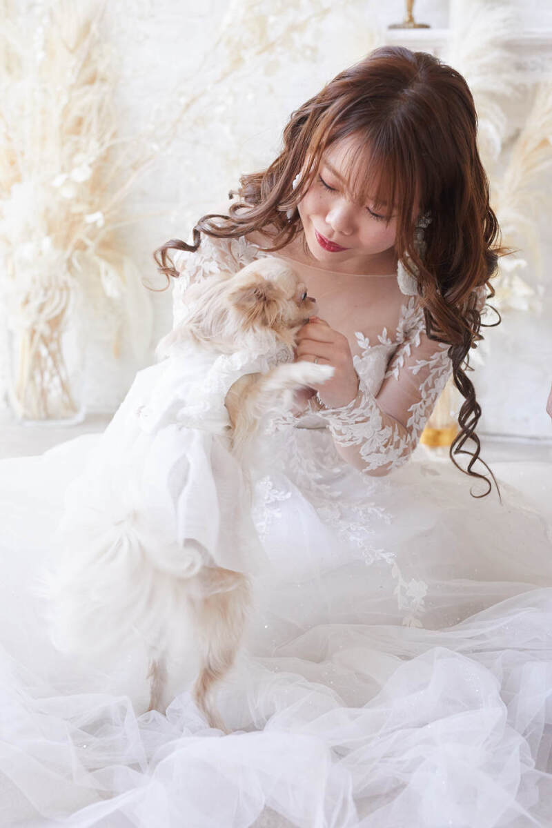 ワンちゃんと一緒にウェディングフォト