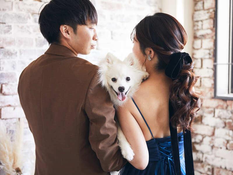 ペットと撮影できるウェディングフォト